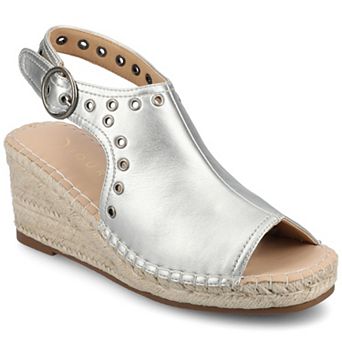 Journee Crisie Women's Ankle Strap Espadrille Wedge Sandals