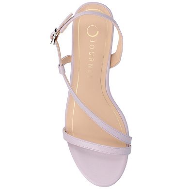 Journee Collection Jemry Women's Crossover Strap Kitten Heel Dress Sandals