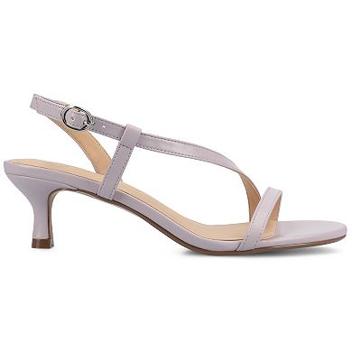 Journee Collection Jemry Women's Crossover Strap Kitten Heel Dress Sandals
