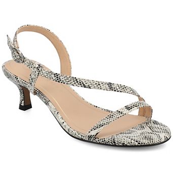 Journee Jemry Women's Crossover Strap Kitten Heel Dress Sandals