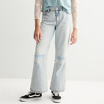Girls 6-20 SO® Mid Rise Destructed Baggy Jeans in Regular & Plus Sizes