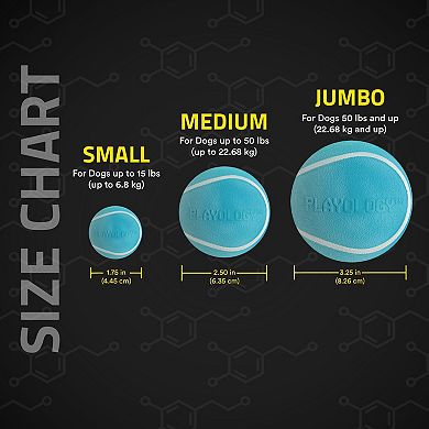 Playology Squeaky Chew Ball Peanut Butter Scent Small Dog Toy 3-Pack