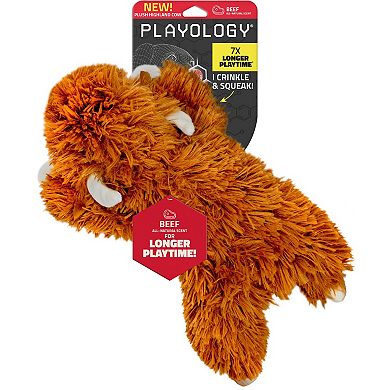 Playology Plush Highland Cow Beef Scent Large Dog Toy