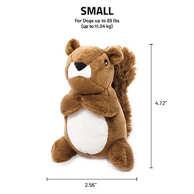 Playology Plush Squirrel Peanut Butter Scent Small Dog Toy