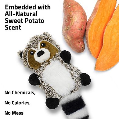 Playology Plush Raccoon Sweet Potato Scent Small Pet Toy