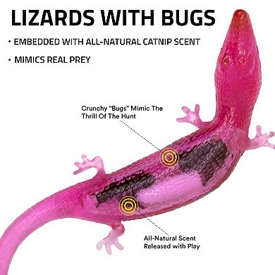 Playology Lizards with Bugs 2-Pack Cat Toy