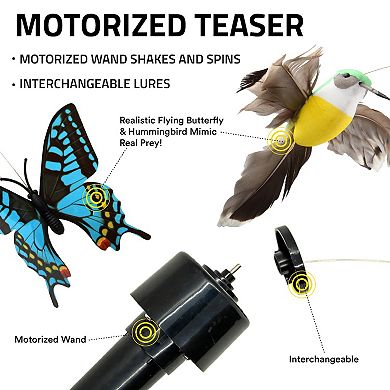 Playology Motorized Hummingbird Butterfly Teaser Cat Toy for Active Play