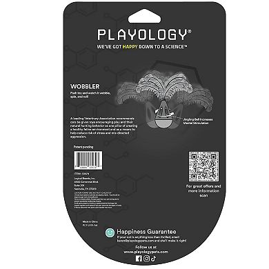 Playology Wobbler with Feather Cat Toy for Interactive Play