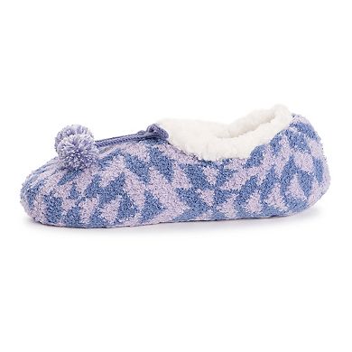 MUK LUKS Women's Cozy Sherpa-Lined Ballerina Slippers