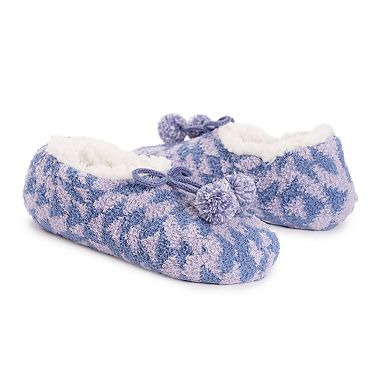 MUK LUKS Women's Cozy Sherpa-Lined Ballerina Slippers