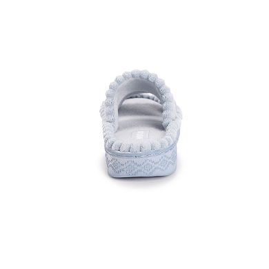 MUK LUKS Cloud Ribbed Terry Women's Double Strap Slide Slippers