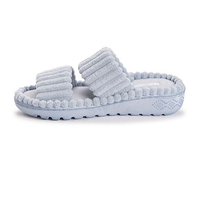 MUK LUKS Cloud Ribbed Terry Women's Double Strap Slide Slippers
