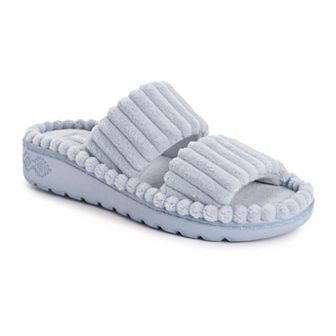 MUK LUKS Cloud Ribbed Terry Women's Double Strap Slide Slippers