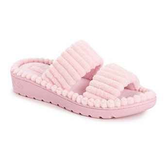 MUK LUKS Cloud Ribbed Terry Women's Double Strap Slide Slippers