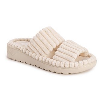 MUK LUKS Cloud Ribbed Terry Women's Double Strap Slide Slippers