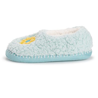 MUK LUKS Sherpa Smiley Women's Ballet Flat Slippers