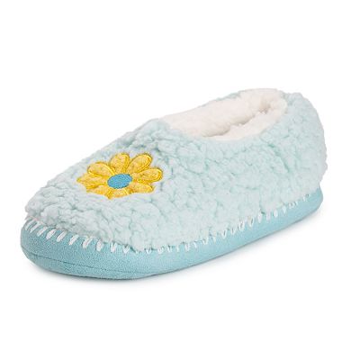 MUK LUKS Sherpa Smiley Women's Ballet Flat Slippers