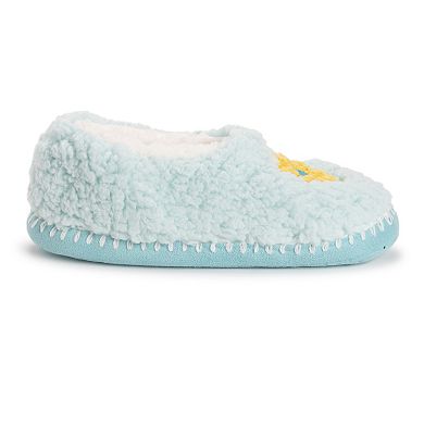 MUK LUKS Sherpa Smiley Women's Ballet Flat Slippers