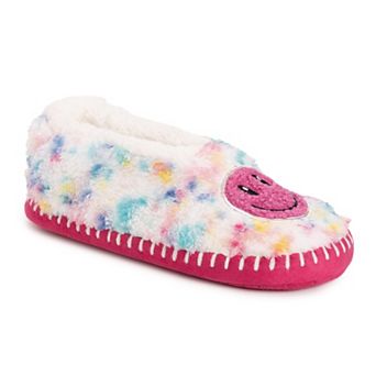 MUK LUKS Sherpa Smiley Women's Ballet Flat Slippers