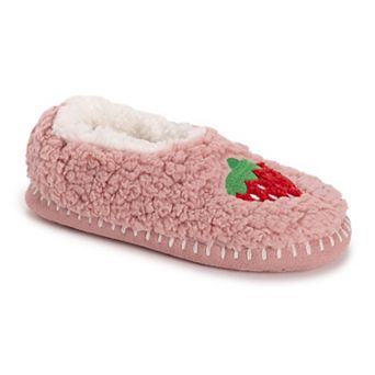 MUK LUKS Sherpa Smiley Women's Ballet Flat Slippers