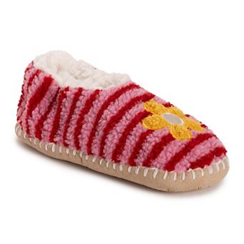 MUK LUKS Sherpa Smiley Women's Ballet Flat Slippers
