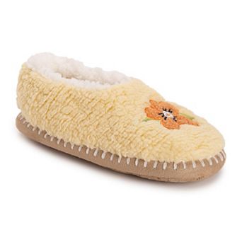 MUK LUKS Sherpa Smiley Women's Ballet Flat Slippers