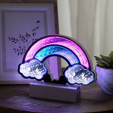 Northlight LED Lighted 3D Rainbow 7.25" Infinity Mirror