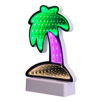 Northlight LED Lighted 3D Palm Tree 8" Infinity Mirror