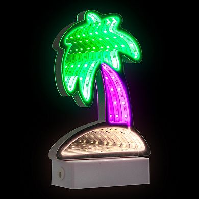 Northlight LED Lighted 3D Palm Tree 8" Infinity Mirror