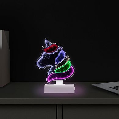 Northlight LED Lighted 3D Unicorn 8" Infinity Mirror