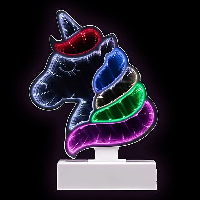 Northlight LED Lighted 3D Unicorn 8" Infinity Mirror