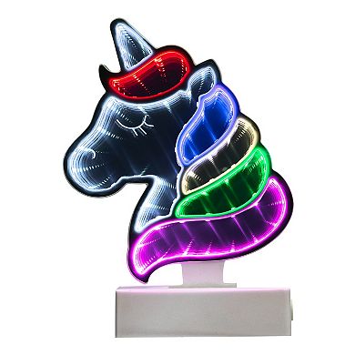 Northlight LED Lighted 3D Unicorn 8" Infinity Mirror