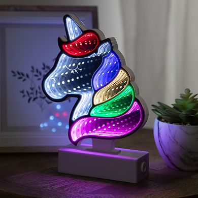 Northlight LED Lighted 3D Unicorn 8" Infinity Mirror