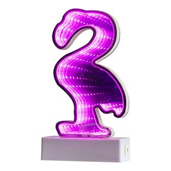 Northlight LED Lighted 3D Flamingo 8" Infinity Mirror