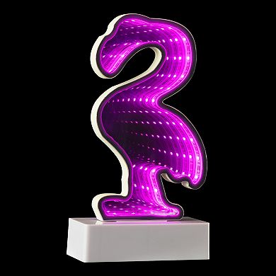 Northlight LED Lighted 3D Flamingo 8" Infinity Mirror