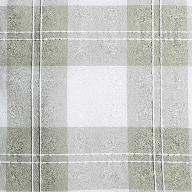 Eddie Bauer Mountain Embroidery Plaid Green King Comforter Set