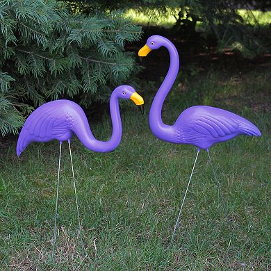 Northlight 2-pc. Outdoor Tropical Purple Flamingo Lawn Stake Set