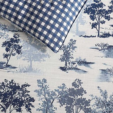 Eddie Bauer Vintage Forest Toile Blue Comforter Set