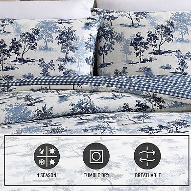 Eddie Bauer Vintage Forest Toile Blue Comforter Set