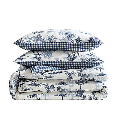 Eddie Bauer Vintage Forest Toile Blue Comforter Set