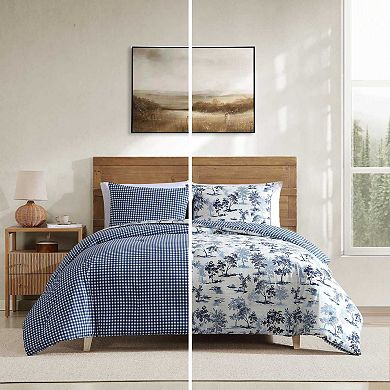 Eddie Bauer Vintage Forest Toile Blue Comforter Set
