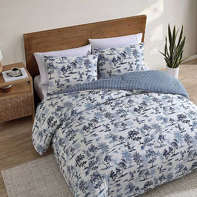 Eddie Bauer Vintage Forest Toile Blue Comforter Set