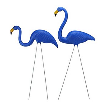 Northlight 2 pc Outdoor Blue Tropical Flamingo Lawn Stake Set