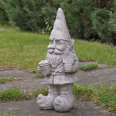 Northlight Outside Gardener Gnome with Shovel & Flower Statue