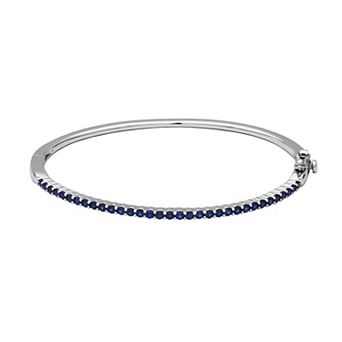 Sterling Silver Lab-Created Sapphire Bangle Bracelet