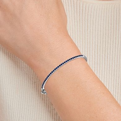 Sterling Silver Lab-Created Sapphire Bangle Bracelet