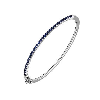 Sterling Silver Lab-Created Sapphire Bangle Bracelet
