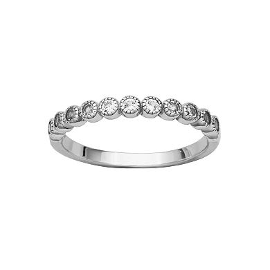 Sterling Silver Lab-Created White Sapphire Ring, Bracelet, and Hoop Earrings Set