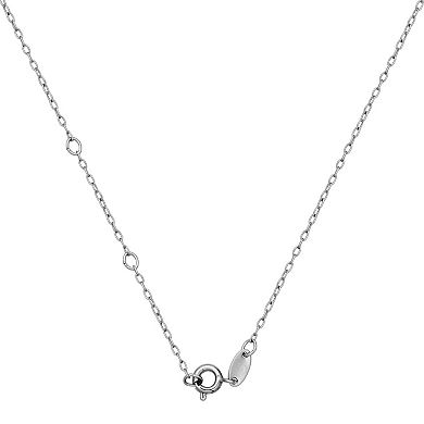 Silver Tone Swiss Blue Topaz & Sapphire Heart Pendant Necklace