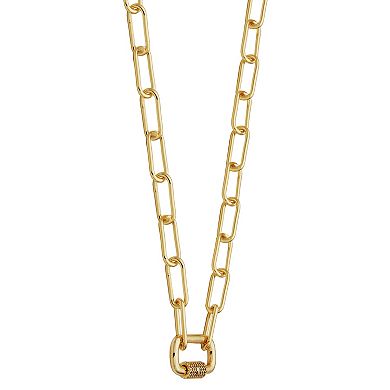 18k Gold Plated Cubic Zirconia Chain Link Necklace